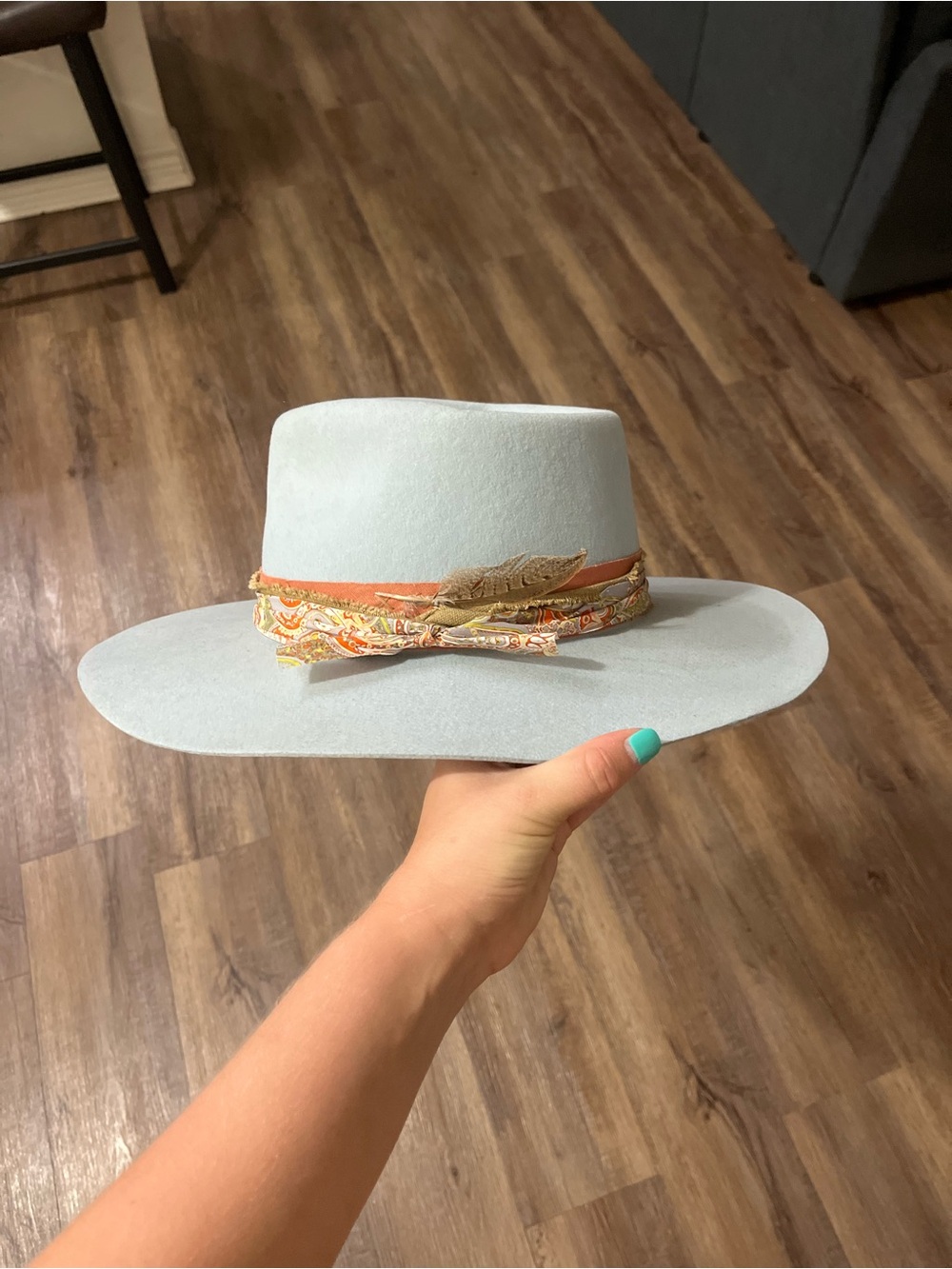 Free People Light Blue Felt Hat New with tags